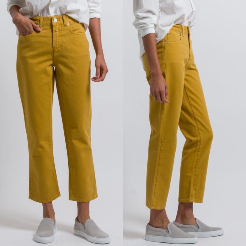 Closed Denim High Waist Glow Jeans Sz 27 Mustard Yellow Afternoon Sun‎